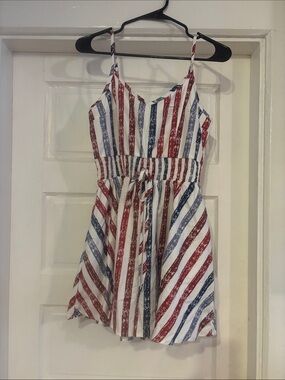 Women’s Striped Red & Blue Romper NEVER WORN